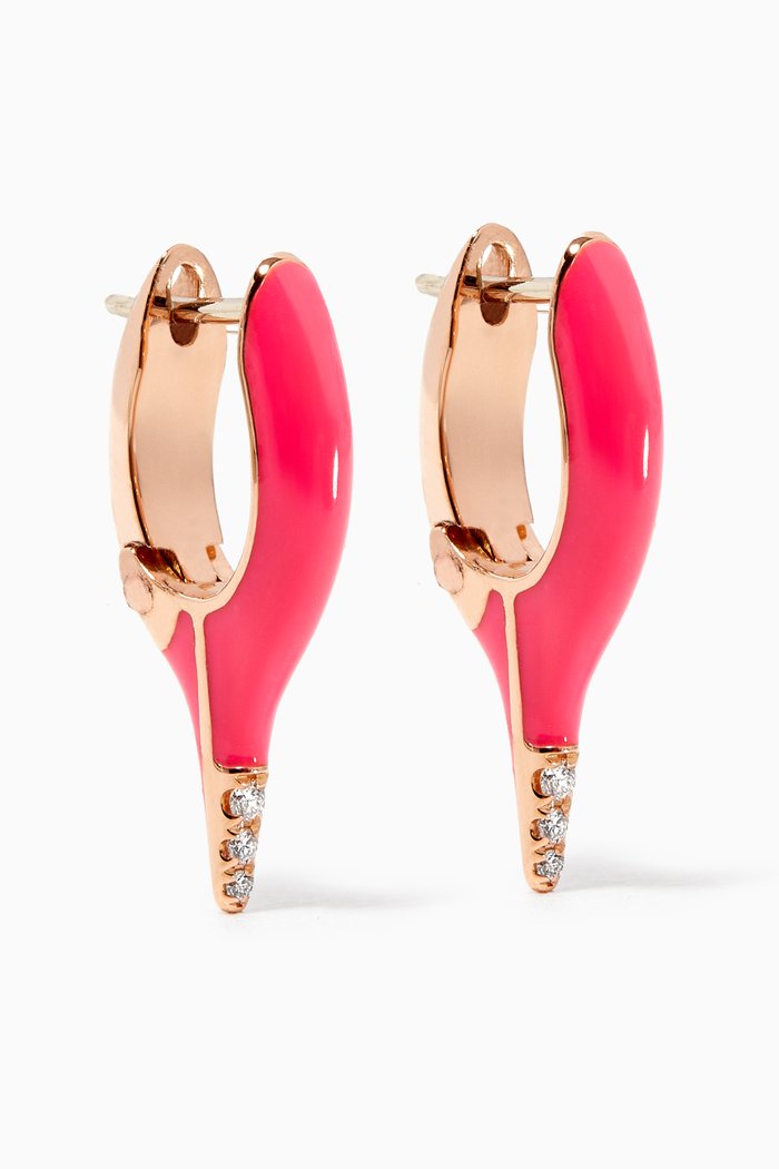 

Lola Needle Diamond Mini Earrings in 18kt Rose Gold, Yellow