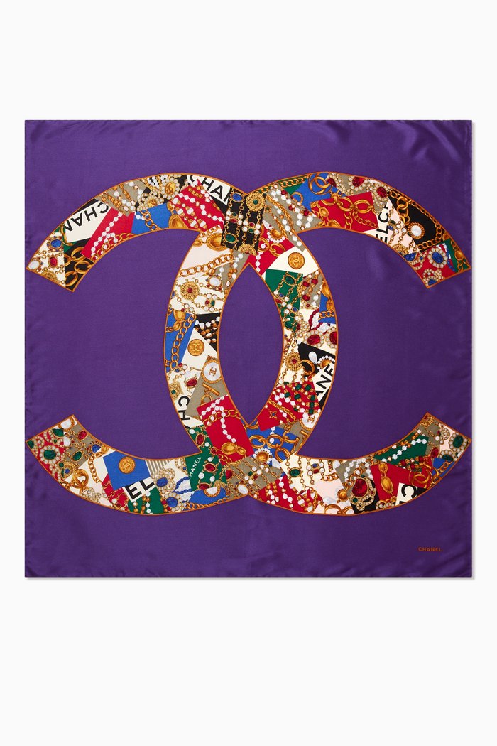 

Square Scarf in Silk Twill, Multicolour