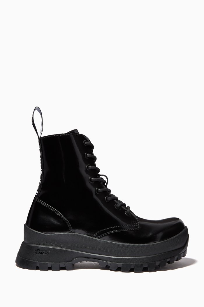 

Trace Logo Chunky Boots in PVC, Black