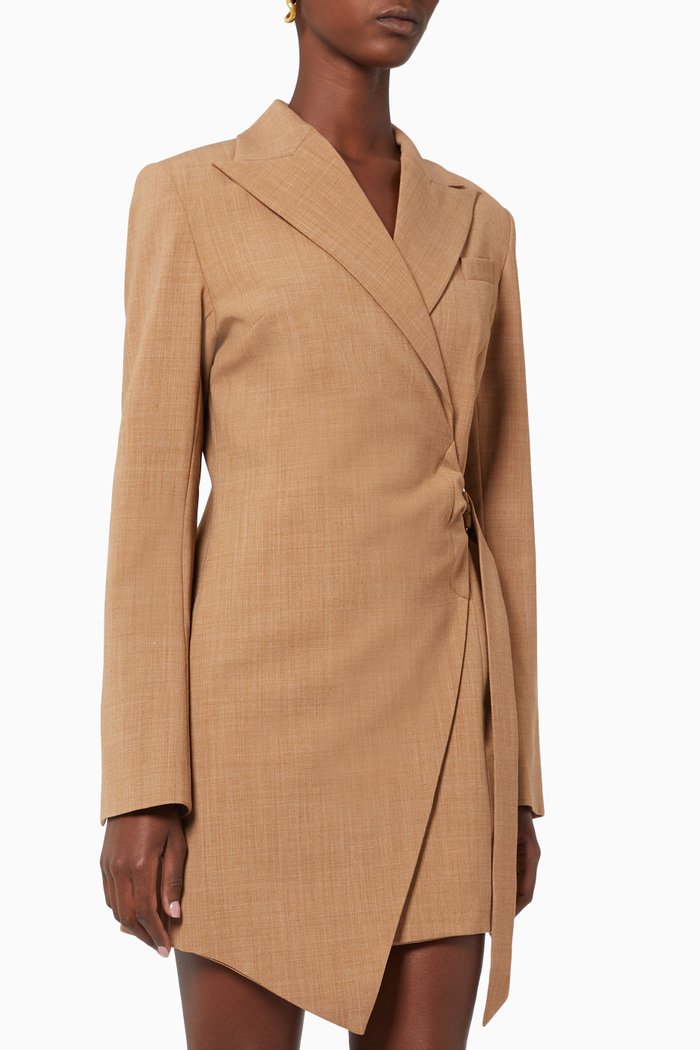 Valentina Mini Blazer Dress, Neutral