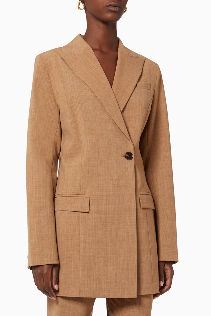 Sienna Virgin Wool Blend Blazer, Neutral