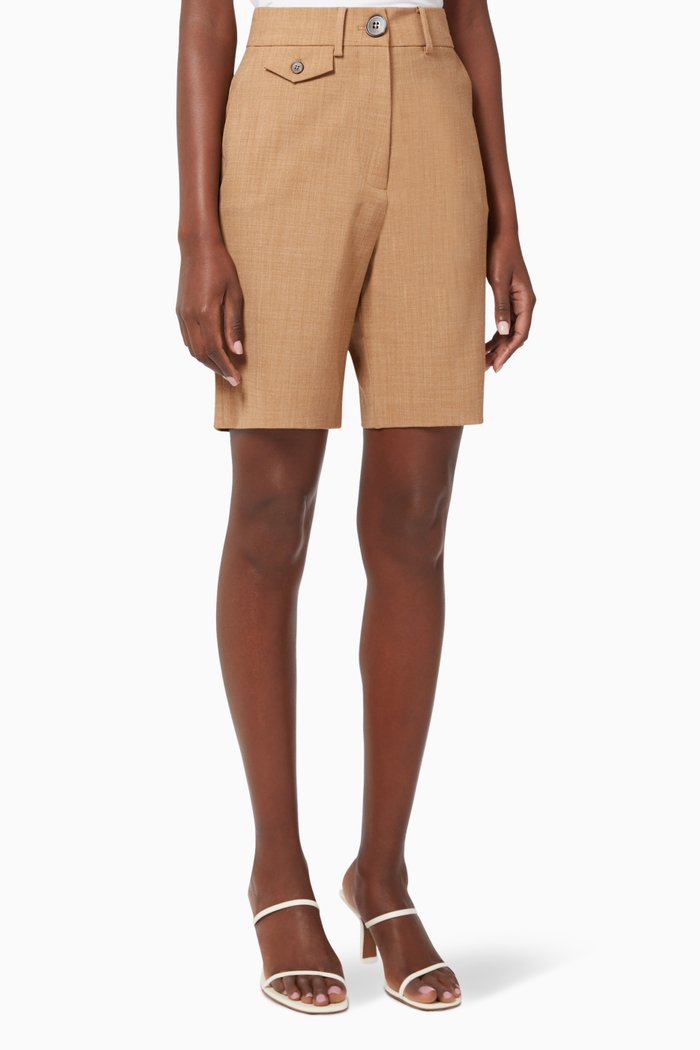 

Patsy Virgin Wool Blend Shorts, Neutral