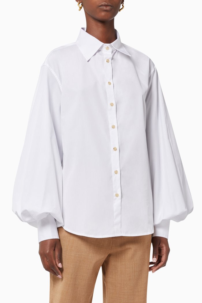Castiglia Cotton Poplin Shirt, White