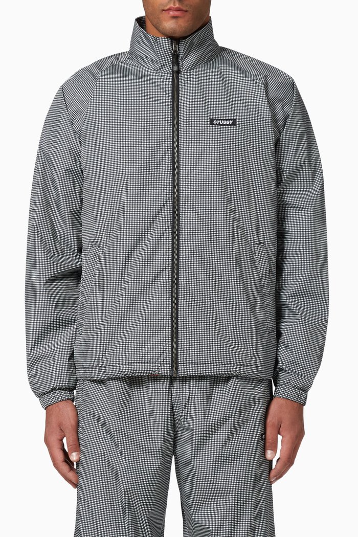 

Houndstooth Track Jacket, Black