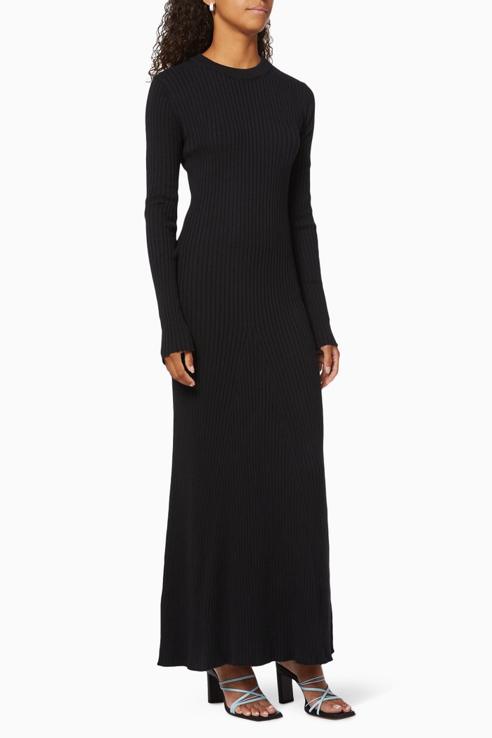 

Talia Cotton Knit Maxi Dress, Black