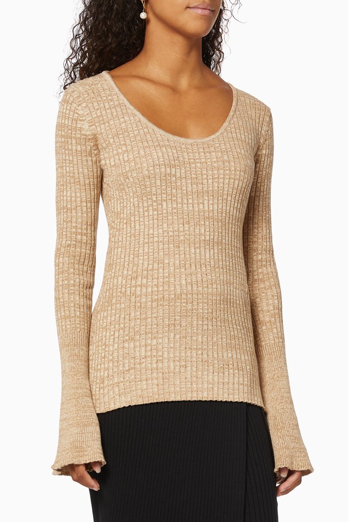 

Daria Cotton Knit Top, Neutral