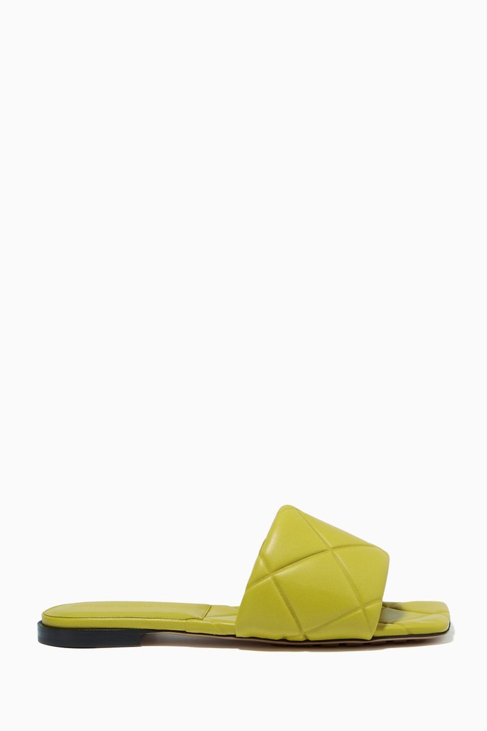 

Flat Sandals in Quilted Embossed Nappa, Green