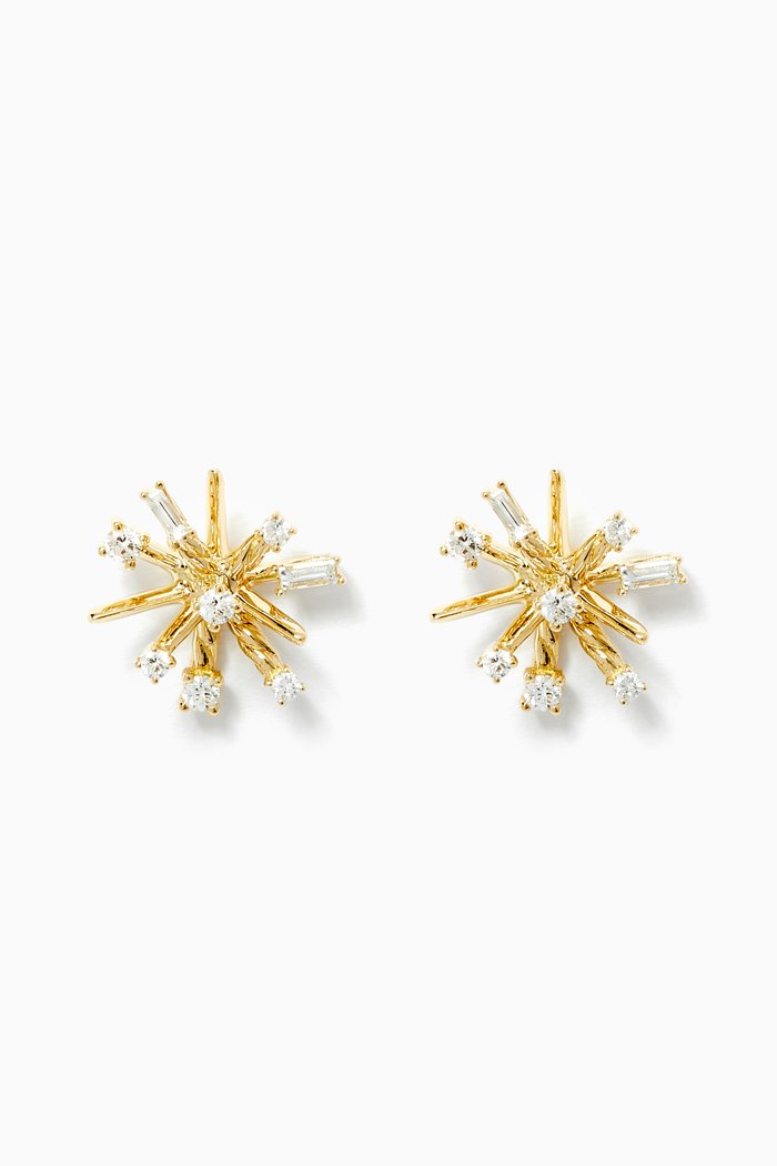 

Petite Supernova Stud Earrings with Diamonds in 18kt Yellow Gold