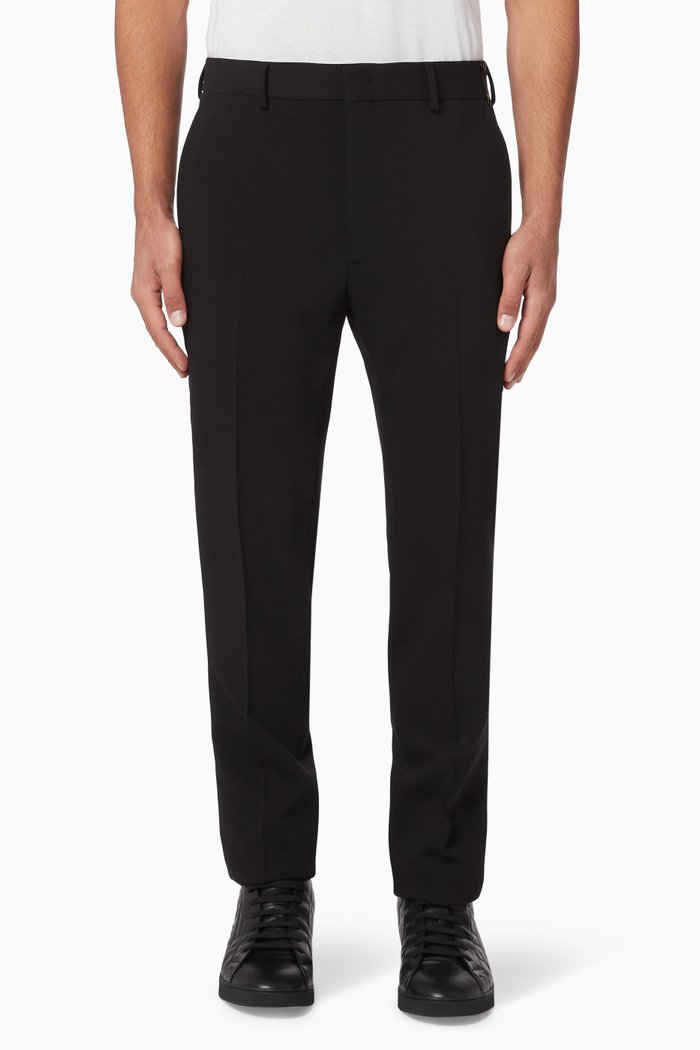 

FF Ribbon Wool Pants, Black