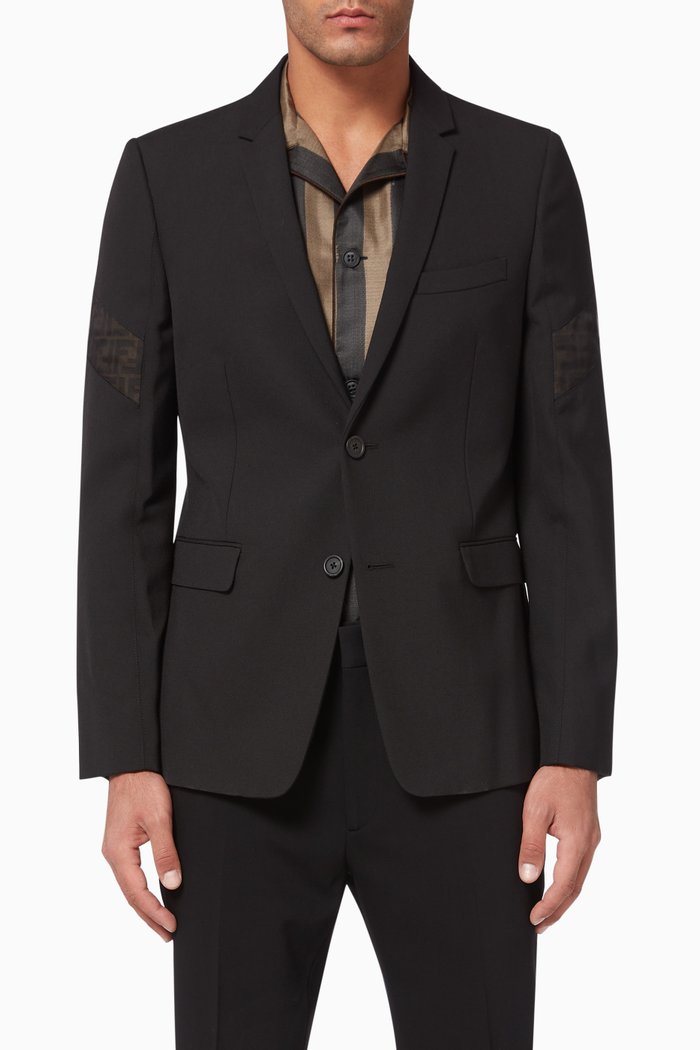 

FF Inserts Slim-Fit Wool Blazer, Black