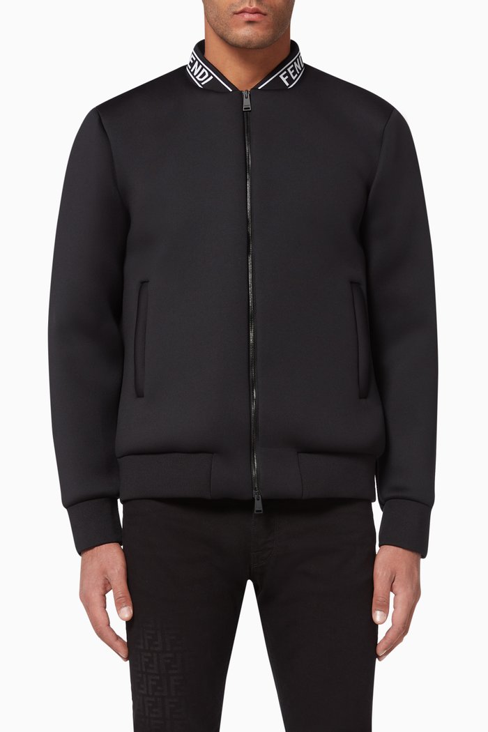 

Logo Collar Technical Jacket, Black