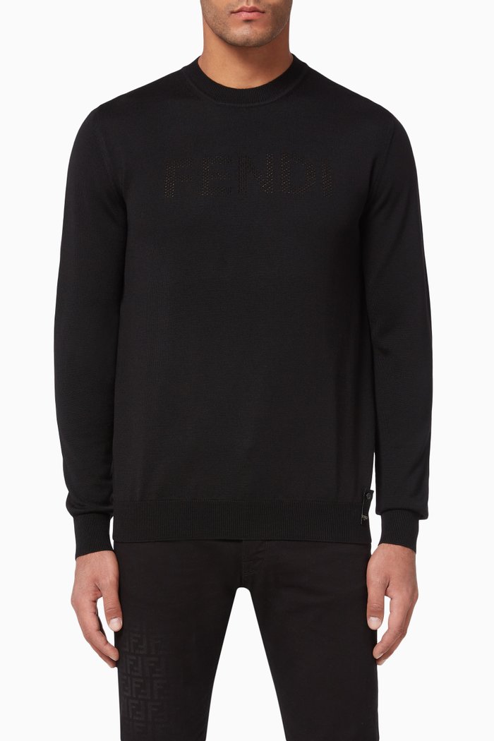 

Logo Wool Pullover, Black