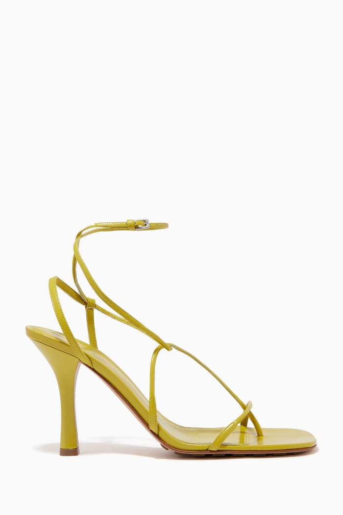 

The Line Sandals in Shiny Nappa, Green