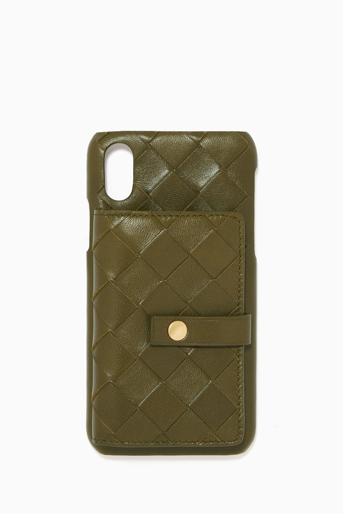 

iPhone X/XS Case in Intrecciato Nappa, Brown