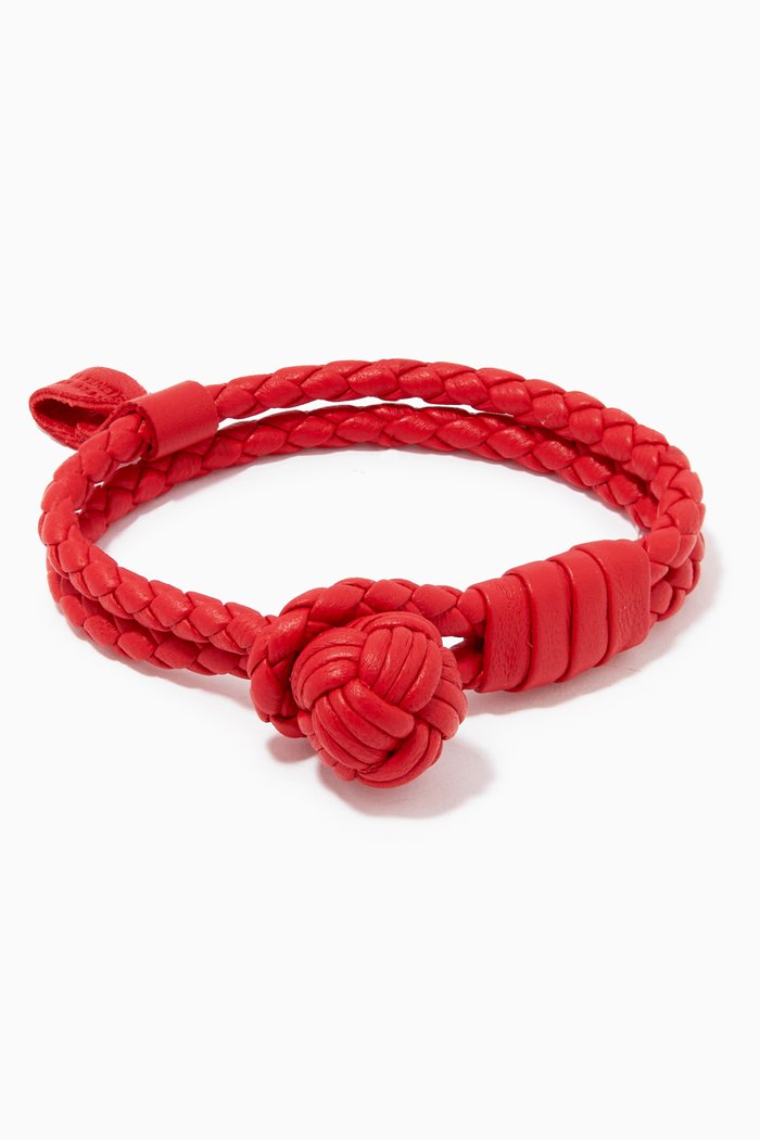

Bracelet in Intrecciato Nappa, Red
