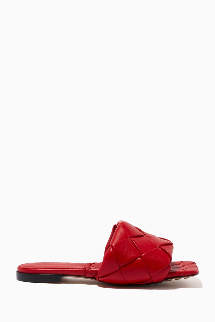 

The Lido Flat Sandals in Nappa, Red