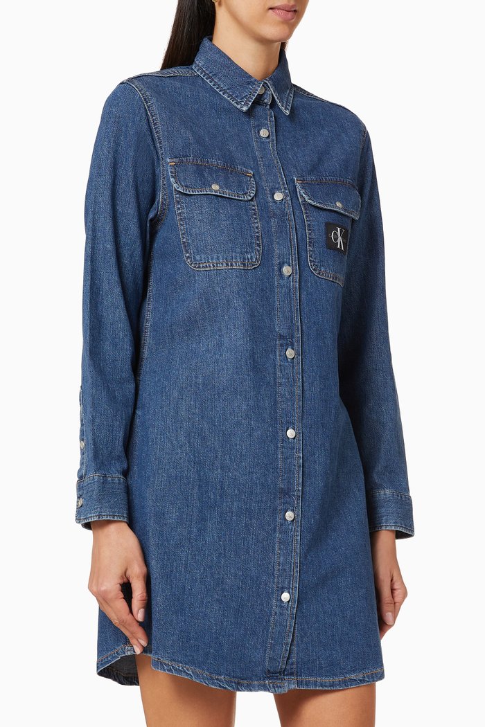 

Denim Shirt Dress, Blue