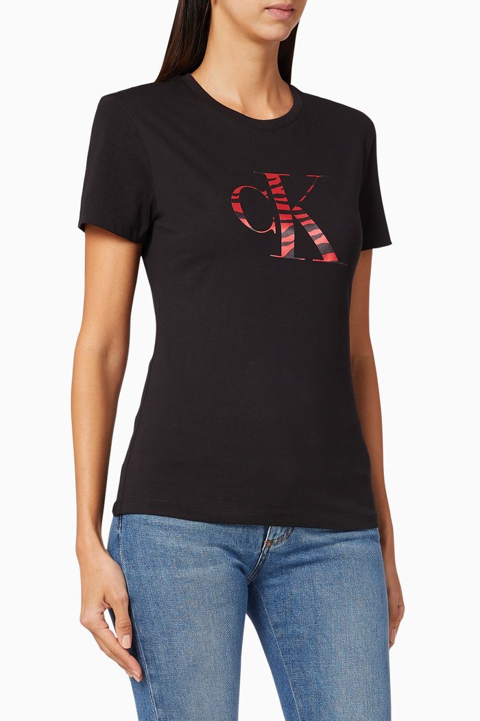

Zebra Logo Organic Cotton T-Shirt, Black