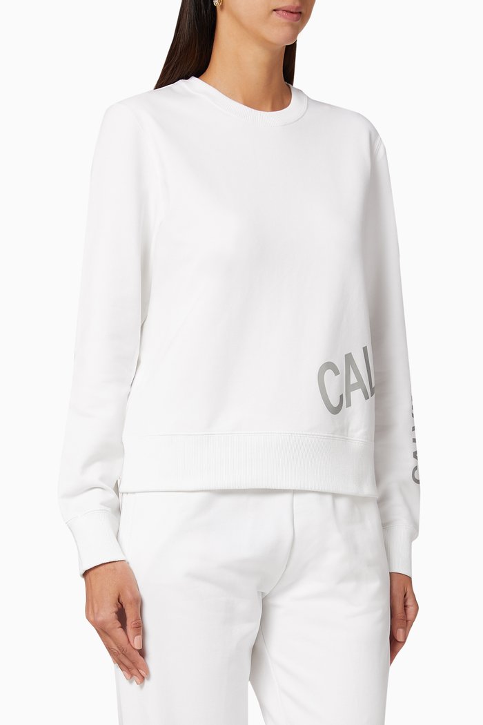 

Stretch Fleece Logo Sweatshirt, White