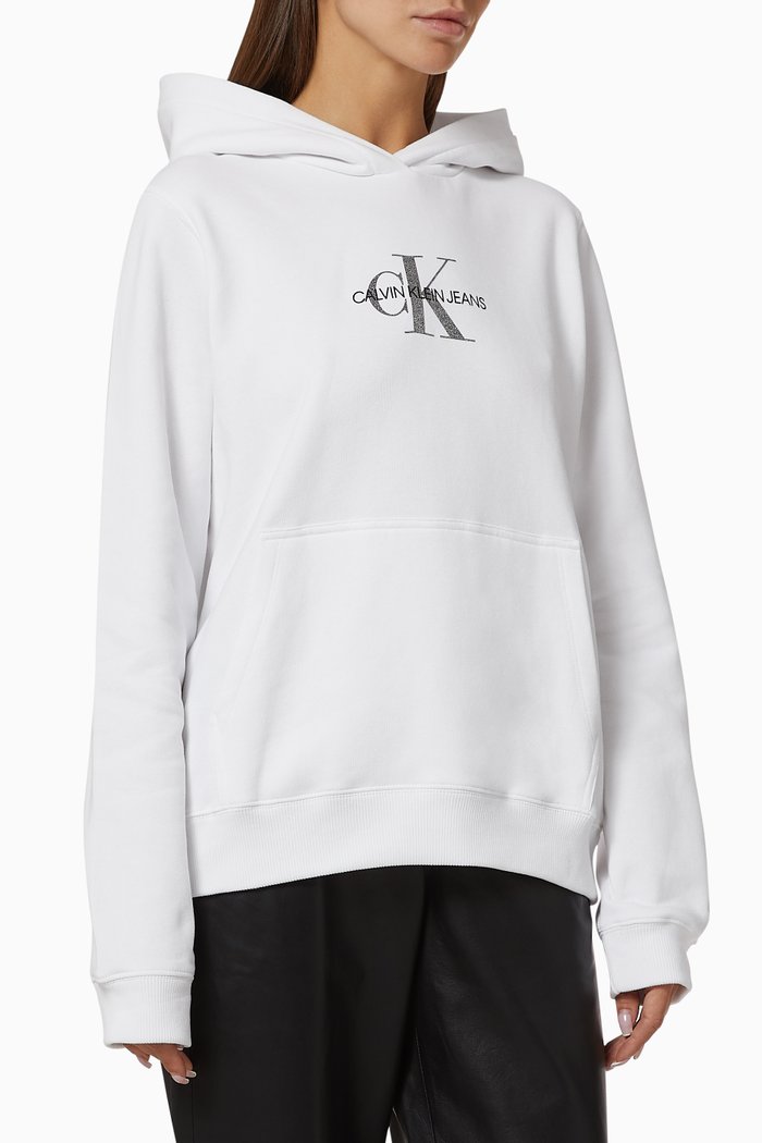 

Glitter Logo Hoodie, White