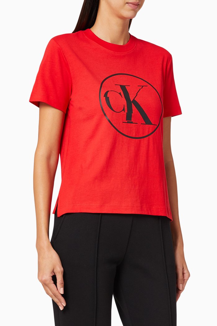 

Circle Logo Organic Cotton T-Shirt, Red
