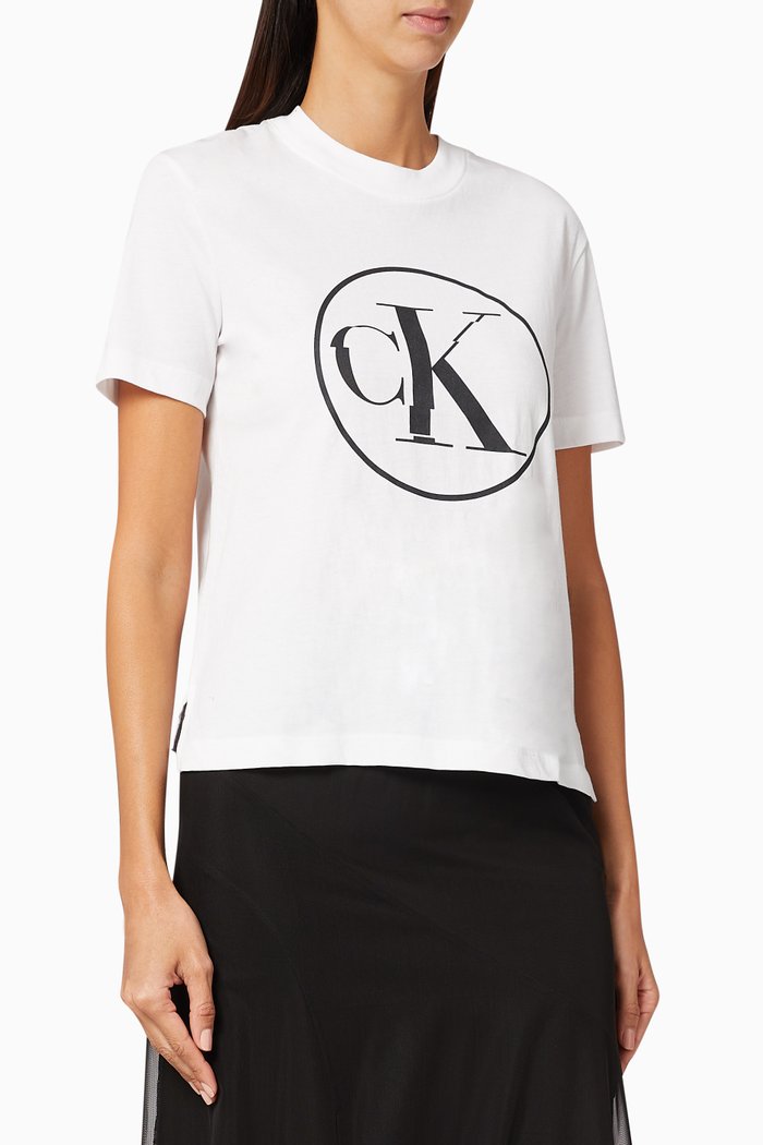 Circle Logo Organic Cotton T-Shirt, White
