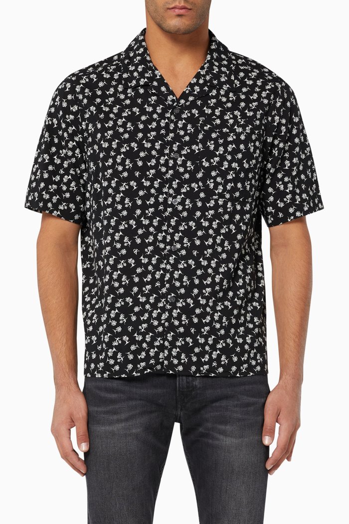 

Palm Cotton Viscose Blend Shirt, Black
