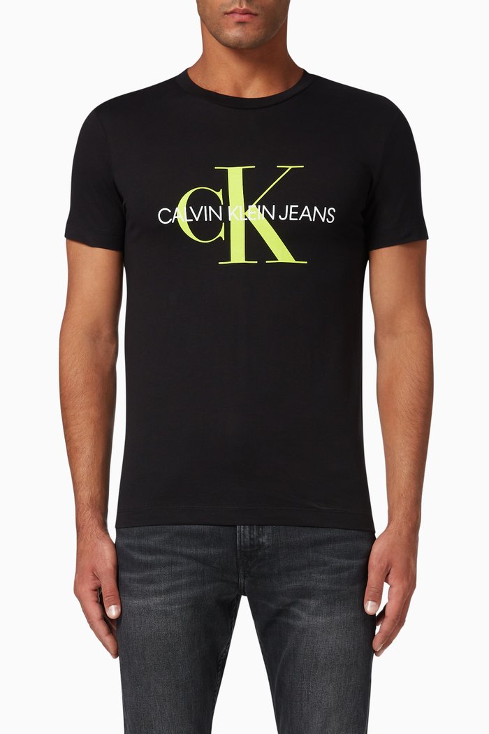 

Monogram Logo Organic Cotton T-Shirt, Black