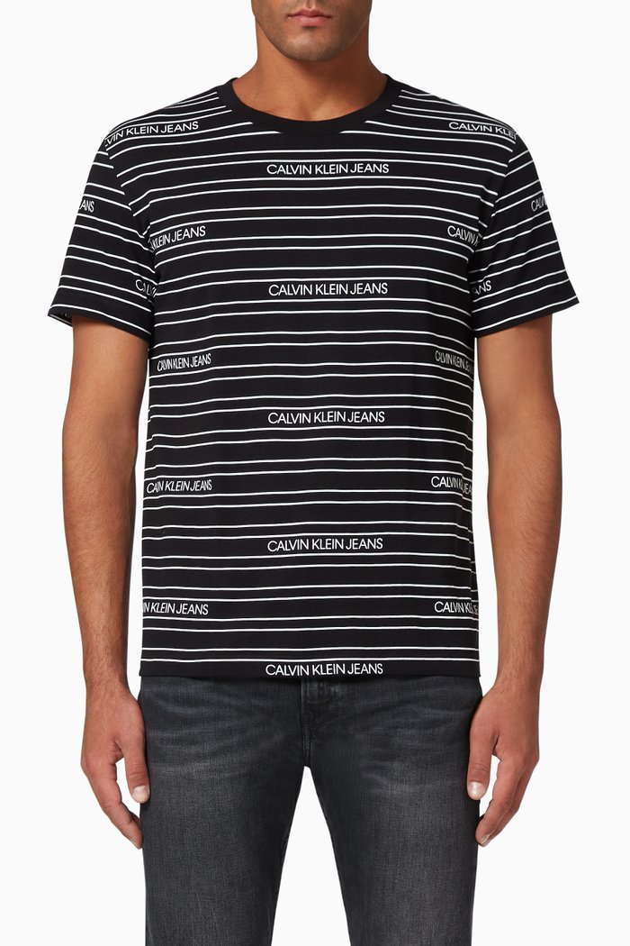 

Striped Logo T-Shirt, Black