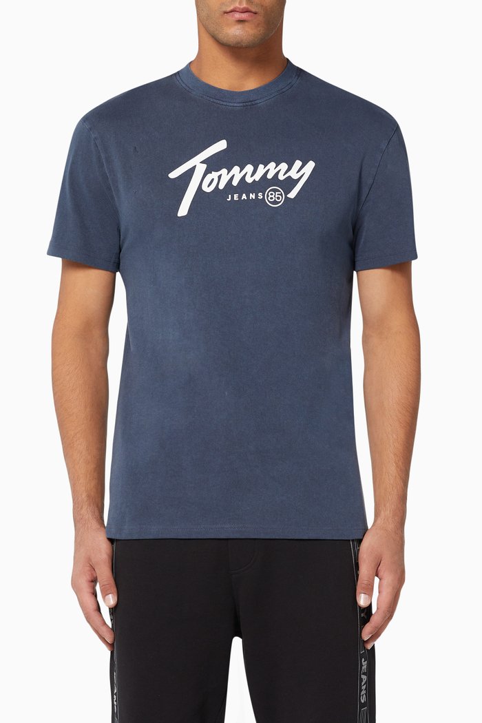 

Handwriting Logo T-Shirt, Blue