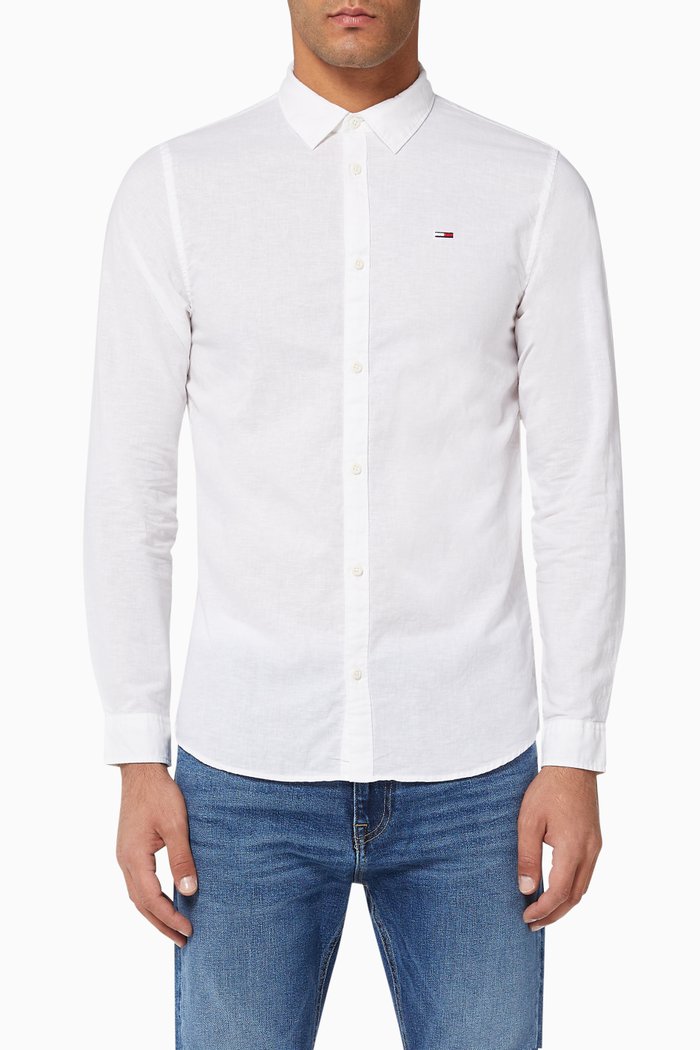 

Vertical Stripe Slim Fit Shirt, White