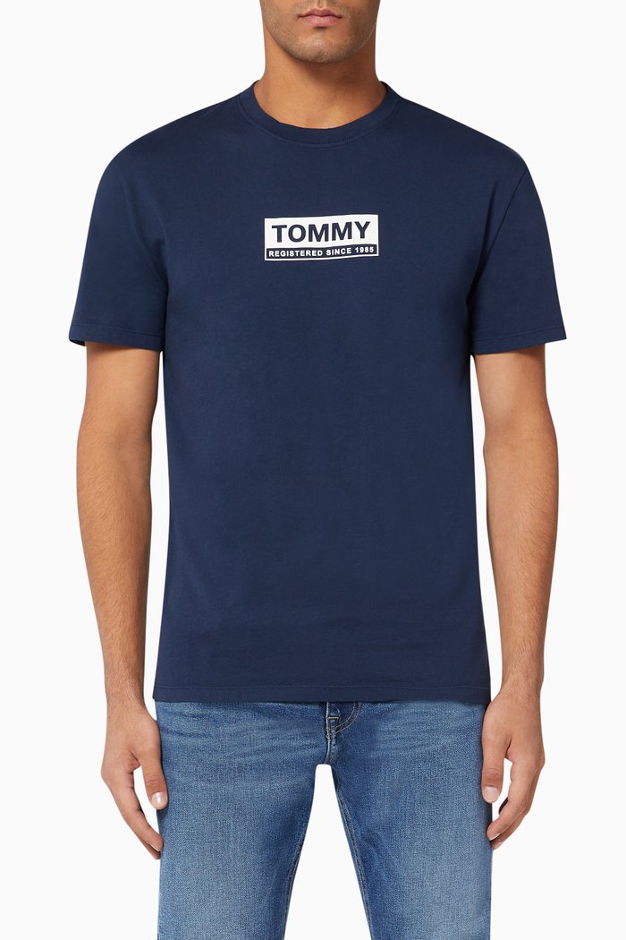 

Organic Cotton Box Logo T-Shirt, Blue