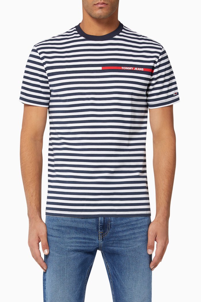 

Branded Stripe T-Shirt, Blue