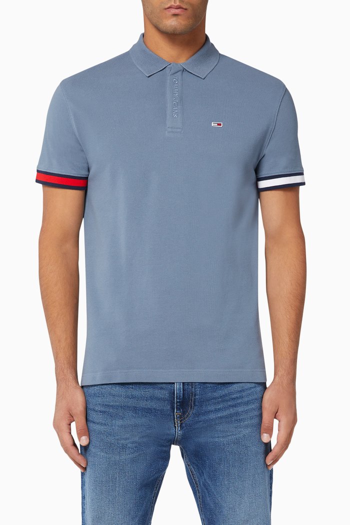 

Logo Cuff Polo T-Shirt, Blue
