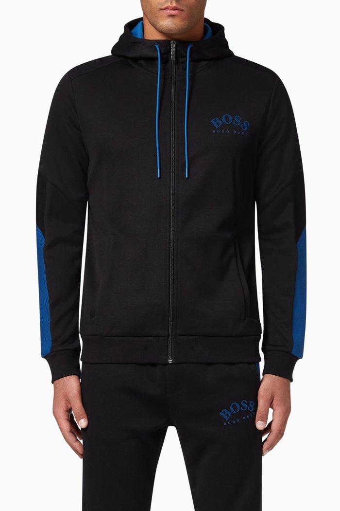 

Saggy Zipped Hooded Jacket, Black