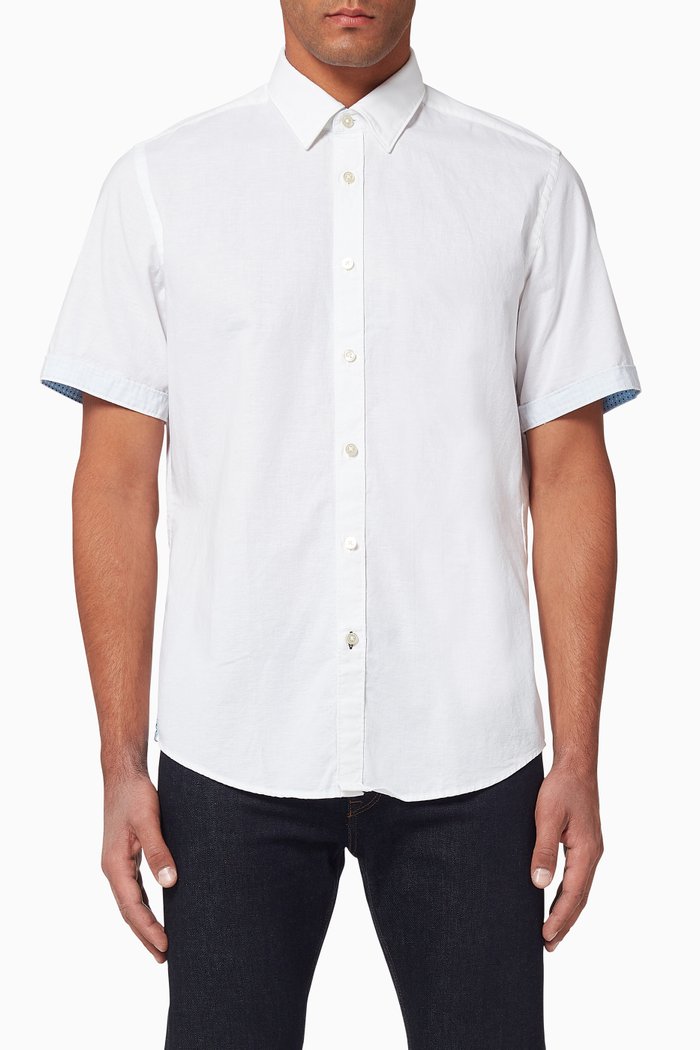 

Luka 2 Cotton & Linen Shirt, White