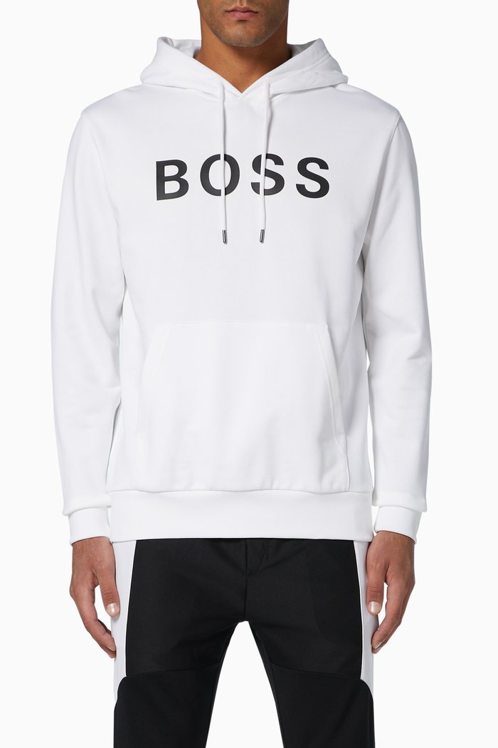 

Seeger 26 Logo Cotton Hoodie, White