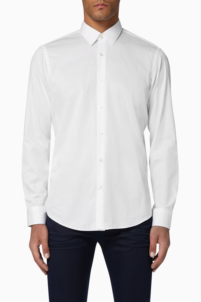 

Eliott Striped Cotton Shirt, White