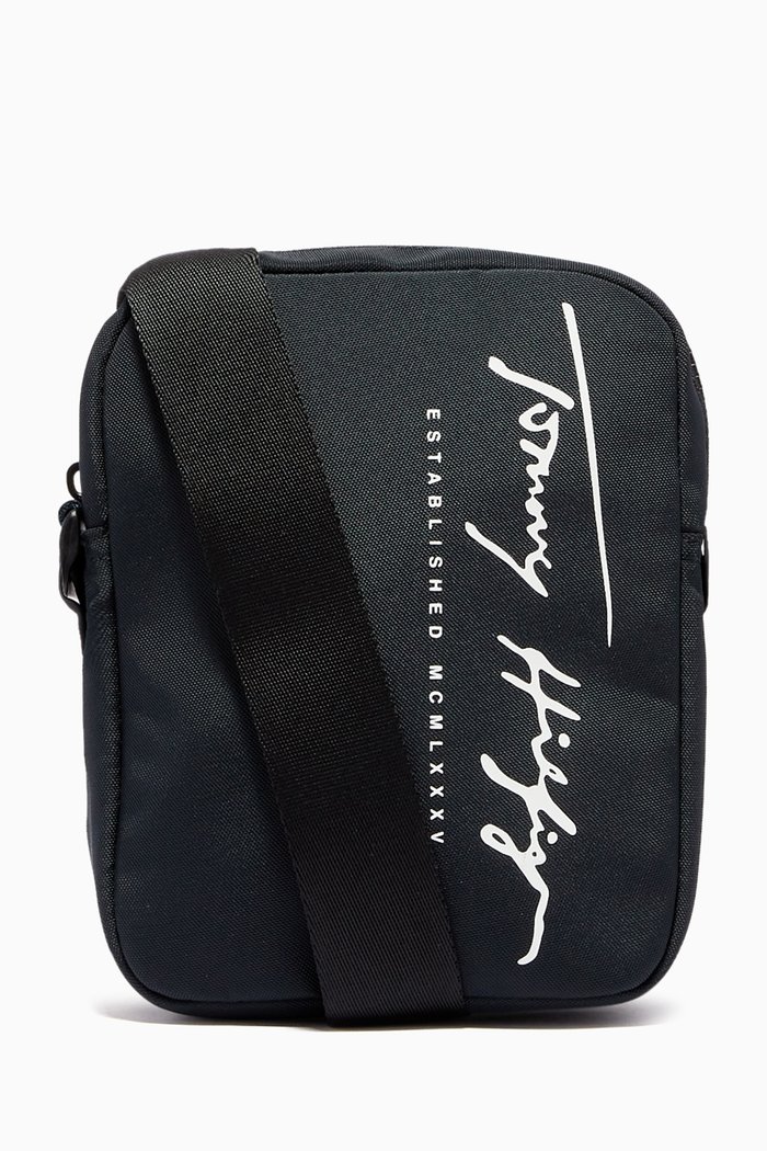 

Small Signature Logo Reporter Bag in Nylon, Black