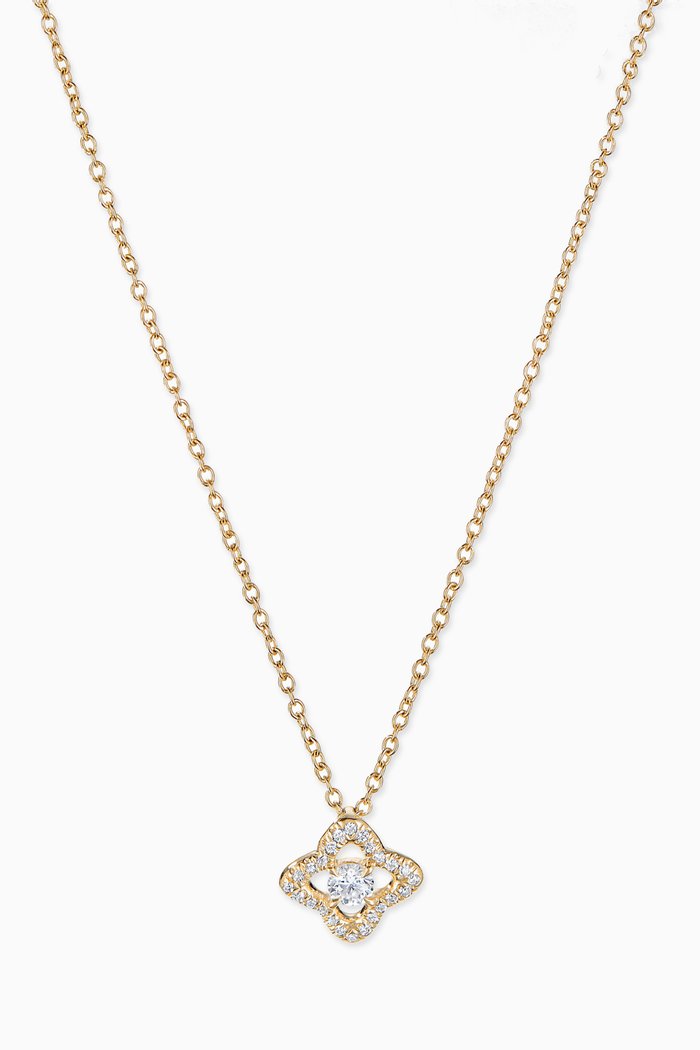 

Venetian Quatrefoil® Diamond Necklace in 18kt Yellow Gold, Silver