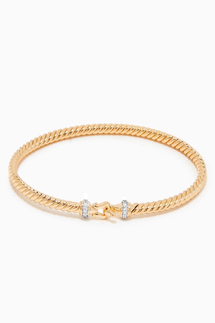 Cable Collectibles® Diamond Buckle Bracelet in 18kt Yellow Gold
