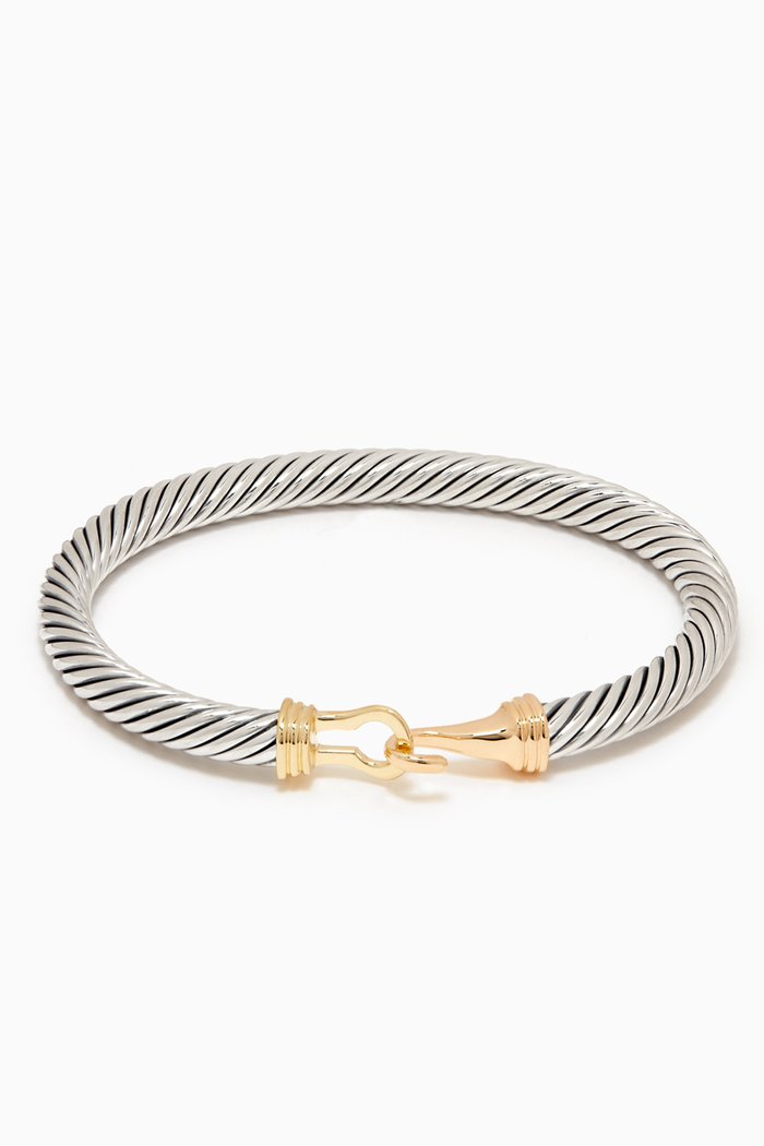 

Cable Classic® Buckle Bracelet with 14kt Gold, 5mm, Silver