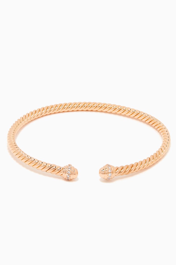 Cable Spira® Diamond Bracelet in 18kt Rose Gold, Yellow