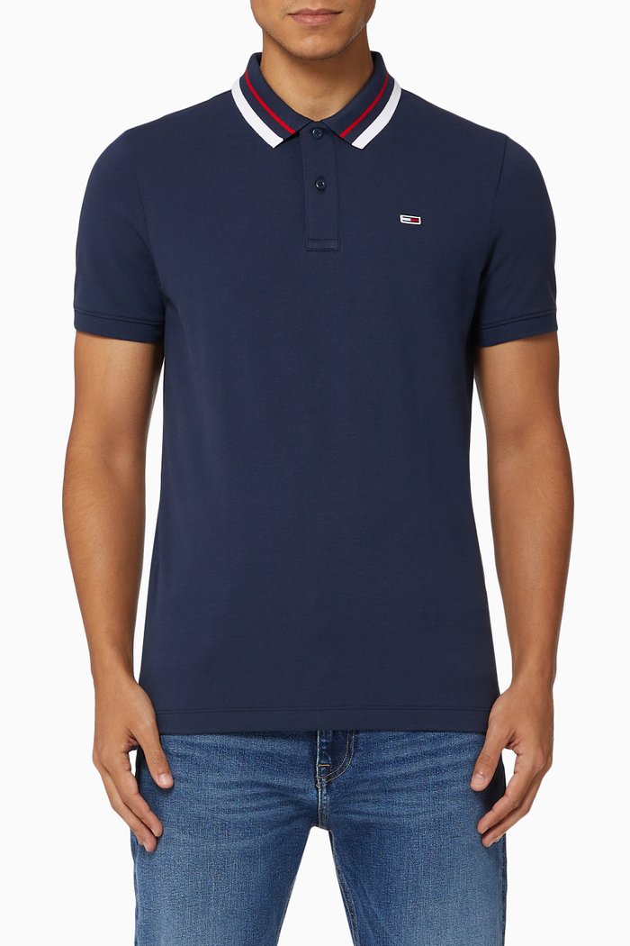 Classic Cotton Stretch Polo Shirt, Blue