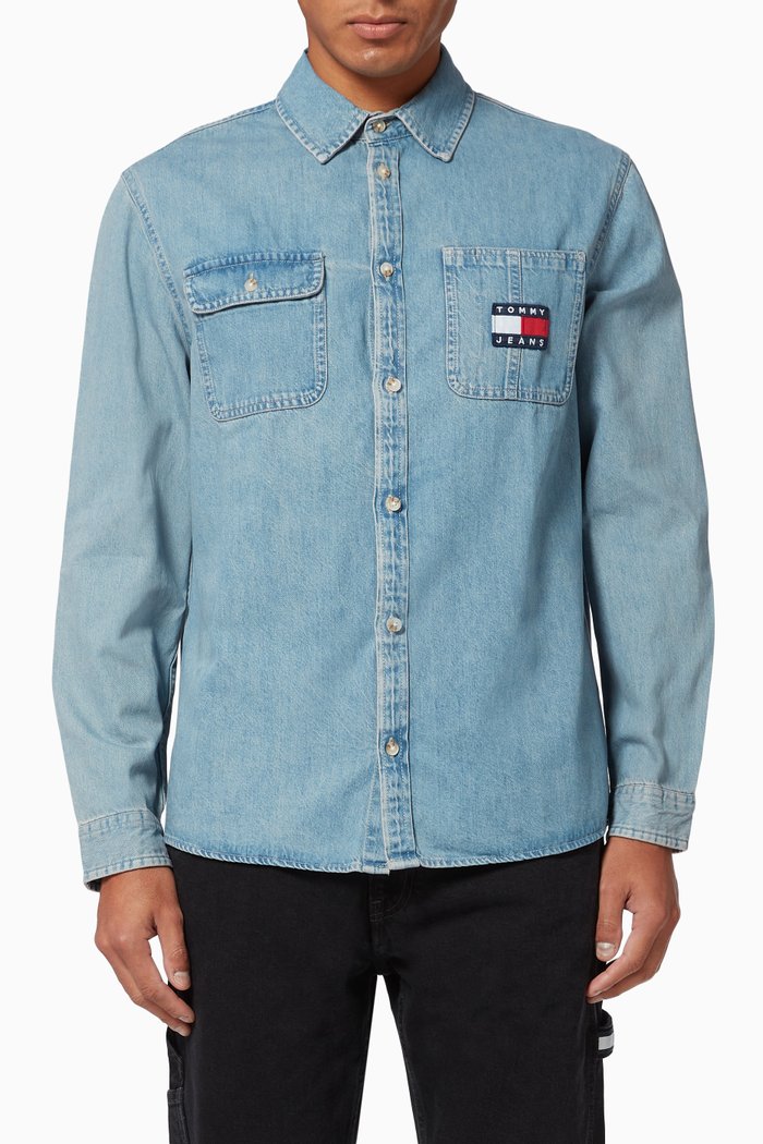 

Denim Badge Shirt, Blue