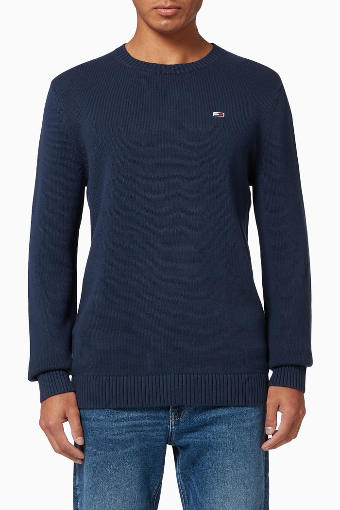 

Essential Organic Cotton Sweater, Blue