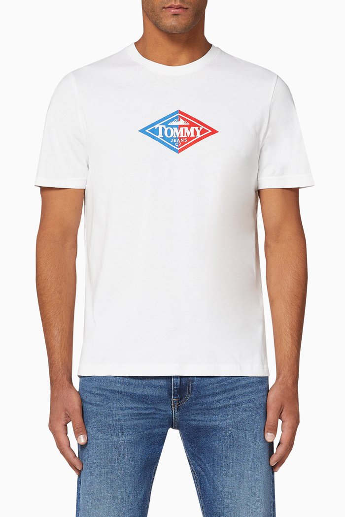 Retro Logo Organic Cotton T-Shirt, White