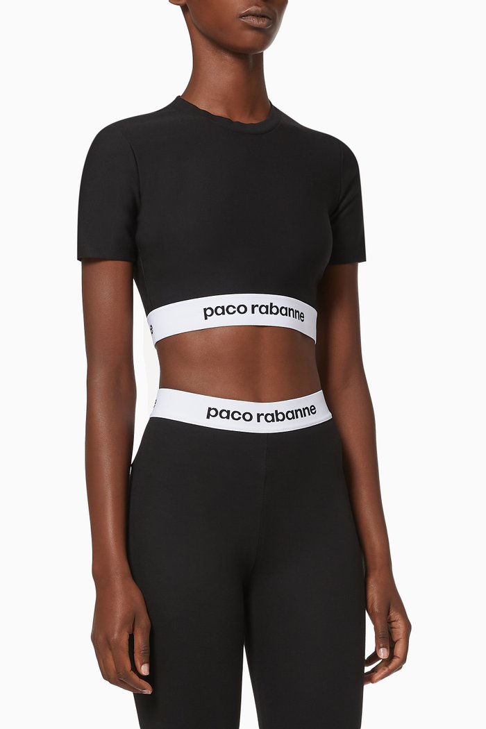 

Logo Band Crop Top, Black