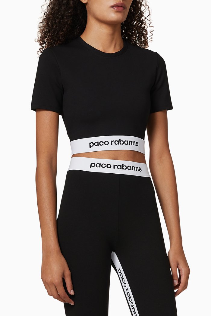 

Logo Band Crop Top, Black