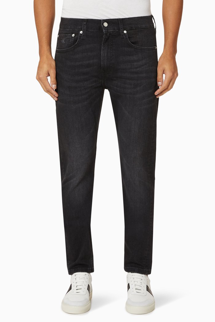 

Slim Tapered Denim Jeans, Black